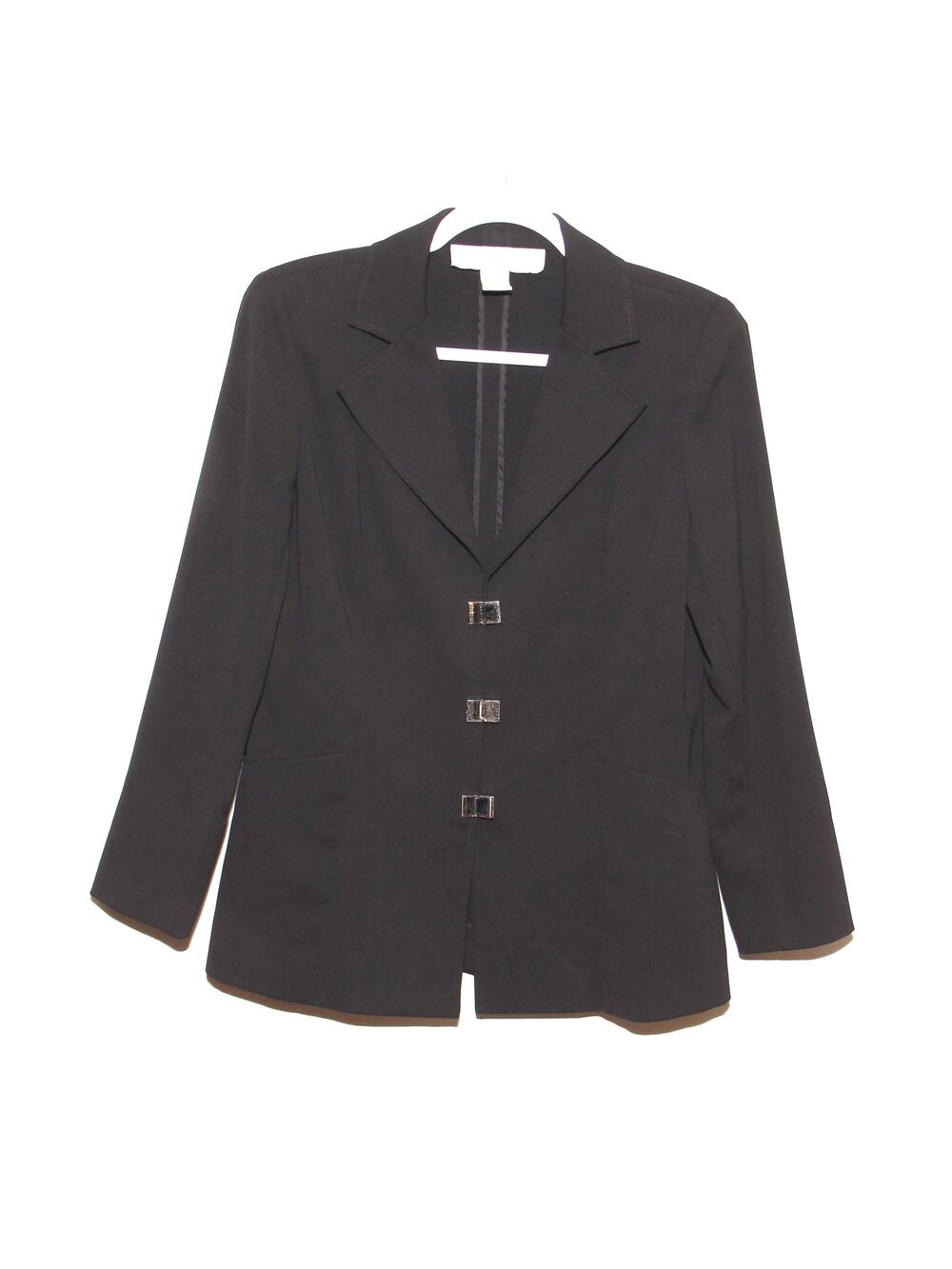 Doncaster Snap Buckle Front Black Blazer Size 6